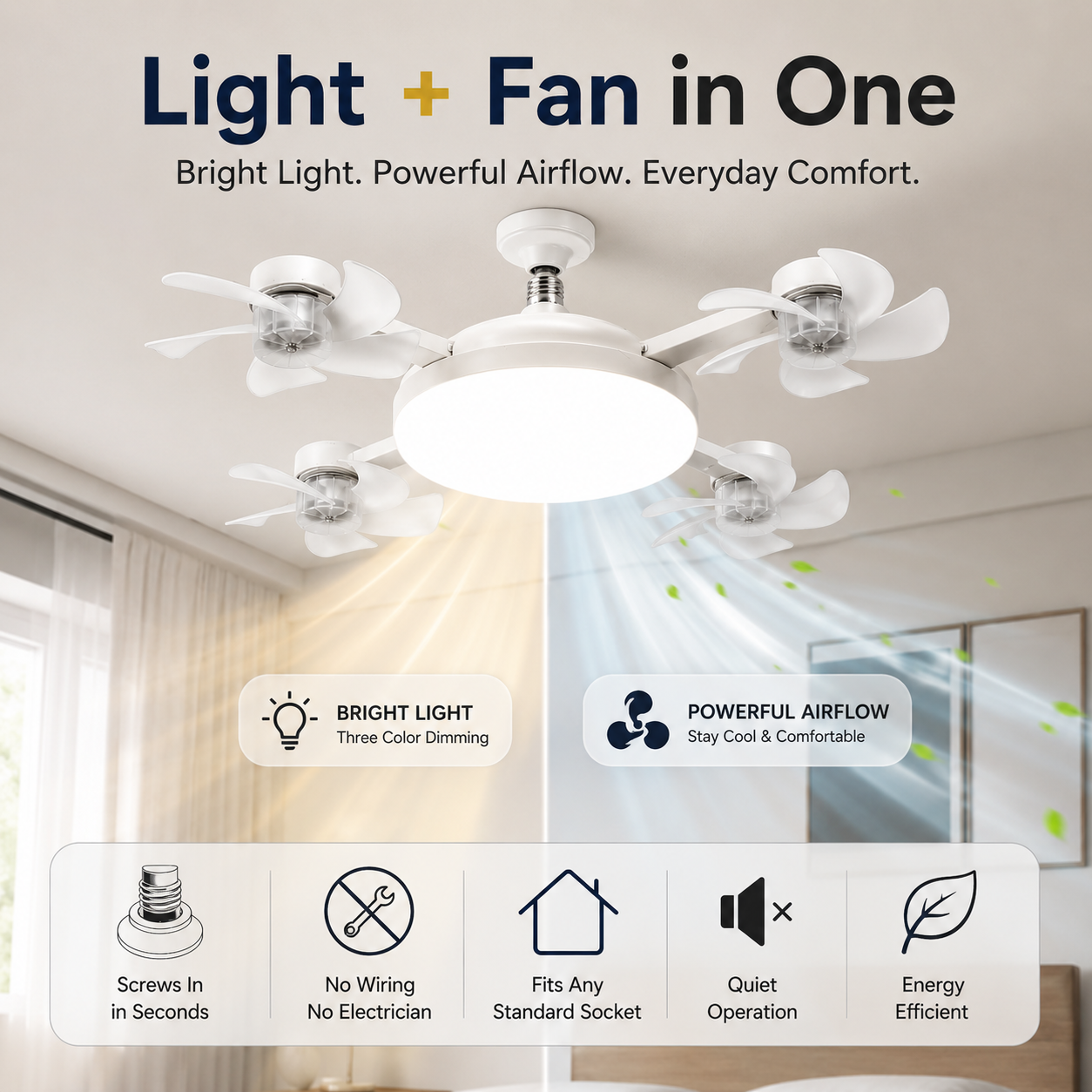 AirGlow™ 2-in-1 Smart Fan Light