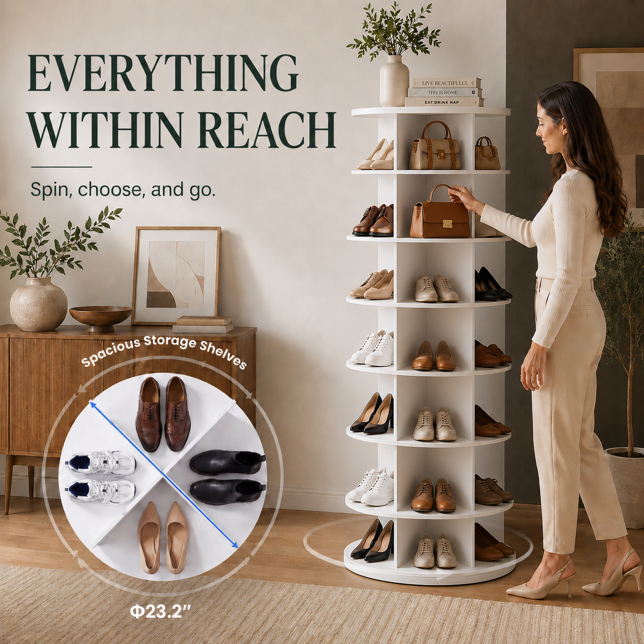Bullowa SpinTower™ Space-Saving Organizer