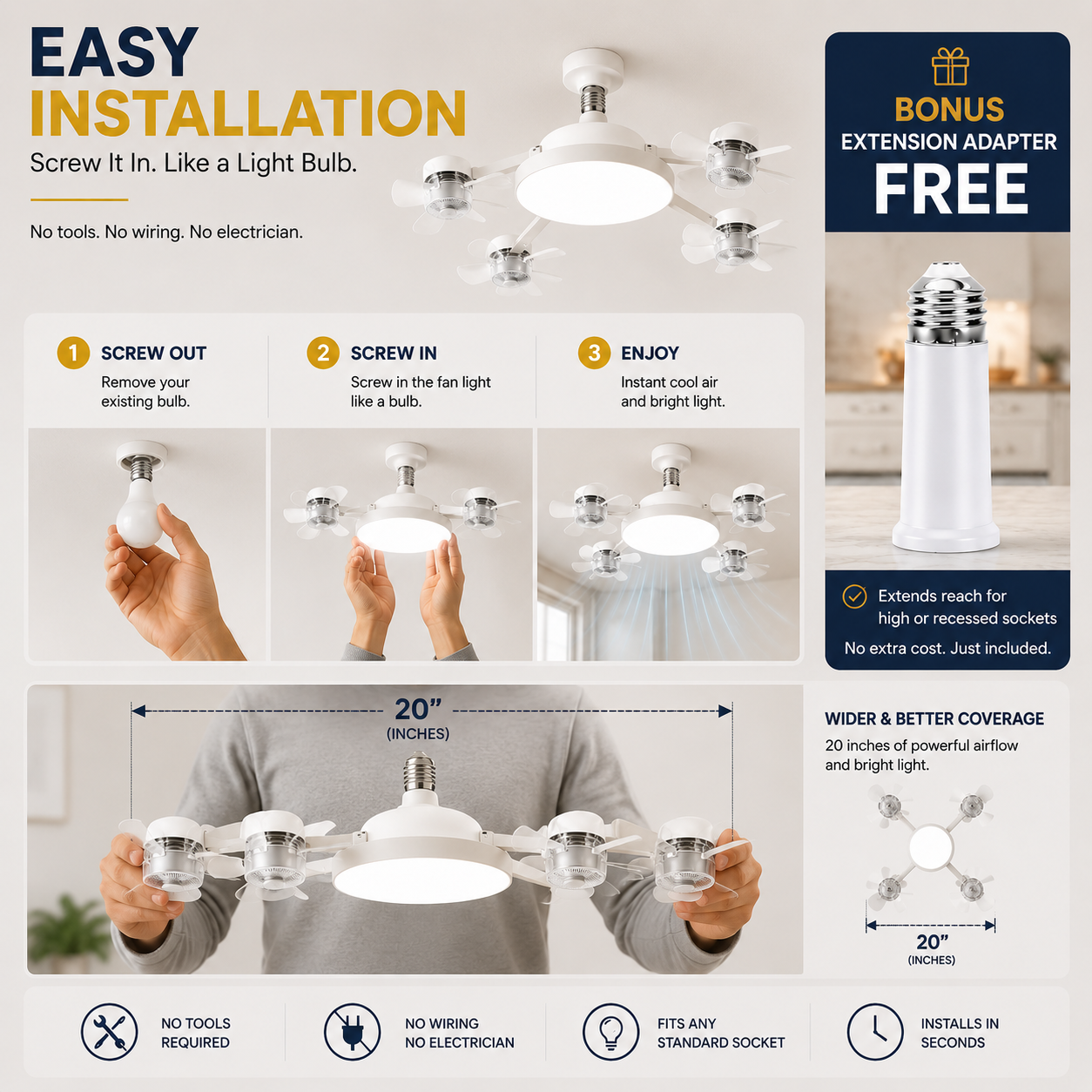 AirGlow™ 2-in-1 Smart Fan Light