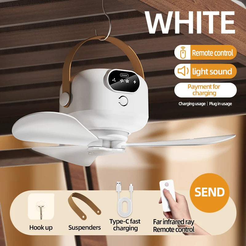 AirGlow™ Rechargeble Portable Ceiling Fan- Indoor & Outdoor