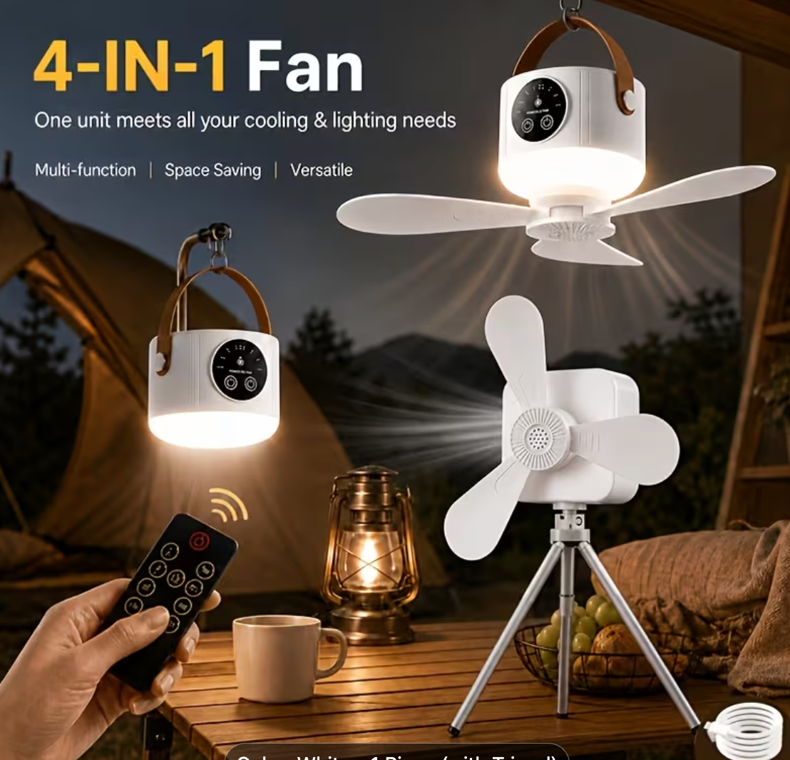 AirGlow™ Rechargeble Portable Ceiling Fan- Indoor & Outdoor