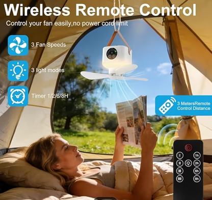 AirGlow™ Rechargeble Portable Ceiling Fan- Indoor & Outdoor